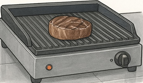 油落としの筋目付き鉄板焼き